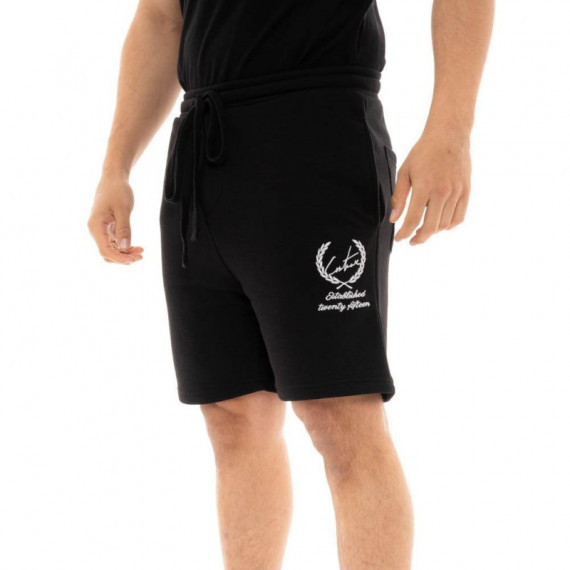 Bermuda Couture negra con logo laurel PB