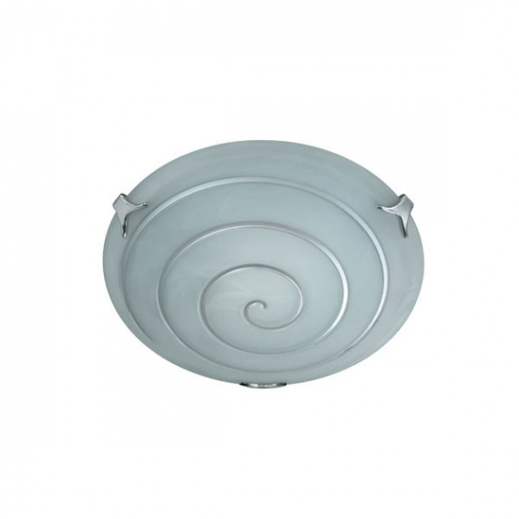 Plafon Espiral 1 Luz Gris Alumnio Cristal Blanco 6151011-01