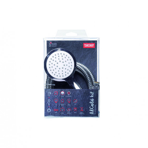 Mango Ducha Tatay Alcala Cromo con Soporte y Manguera