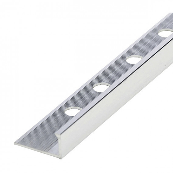 Guardacanto Aluminio Plano Brillo 12 Mm X 2,60 M