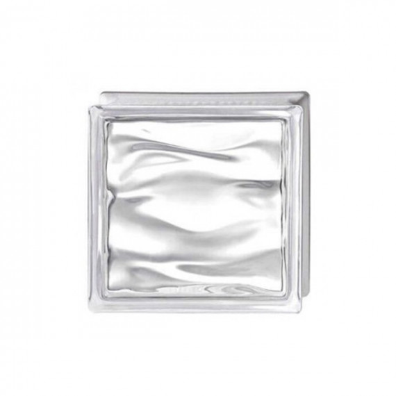 Ladrillo Cristal Prestige Agua Neutro Terminación Lineal Horizontal 19X19X8 Cm