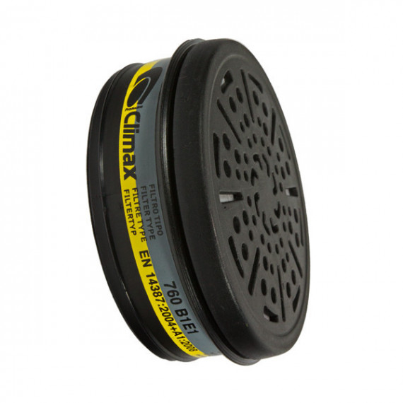 Filtro Clímax  760 B1-E1, Dióxido de Azufre, Gases y Vapores Inorgánicos (cloro, Sulfuro Hidrógeno y ácido Cianhídrico)