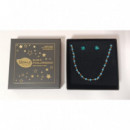 Farmabijoux Colgante Cuentas Azules + Pendientes  FARMA BIJOUX