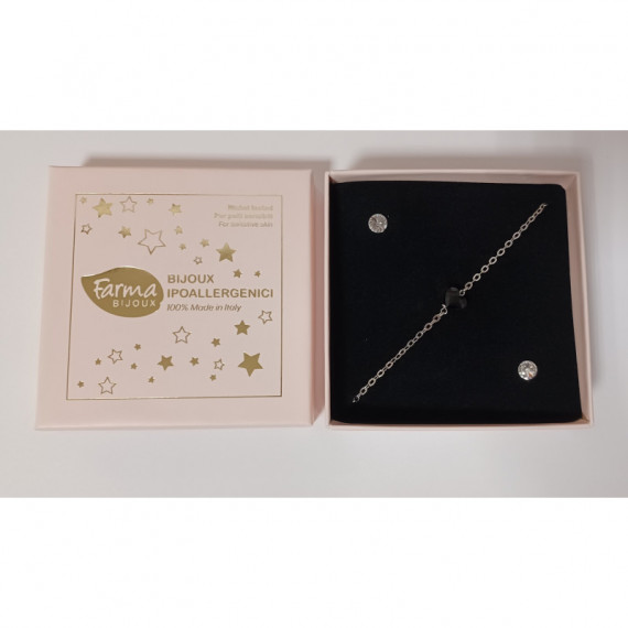 Farmabijox Pulsera Corazon Negro + Pendientes  FARMA BIJOUX