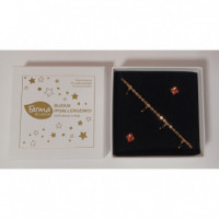Farmabijoux Pulsera Dorada-negra + Pendientes  FARMA BIJOUX