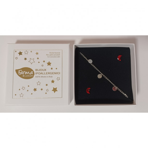 Farmabijoux Pulsera Plateada + Pendientes  FARMA BIJOUX