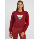 Sudadera con Logo Triángulo y Pedrería GUESS