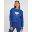 Sudadera con Logo Triángulo y Pedrería GUESS