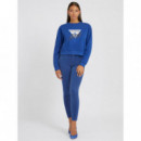 Sudadera con Logo Triángulo y Pedrería GUESS