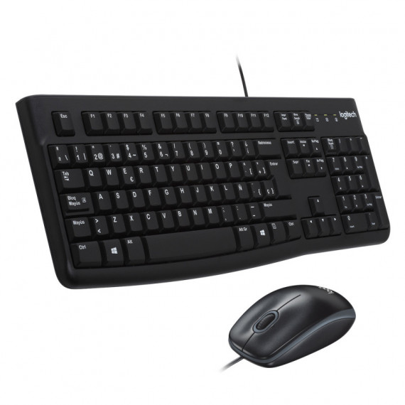 LOGITECH Teclado y Raton con Cable USB Negro MK120