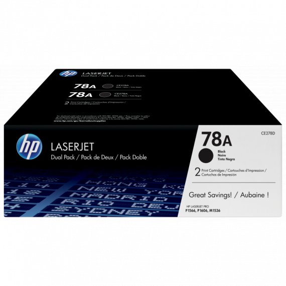 HP Toner CE278AD Negro Nº 78A Pack 2U