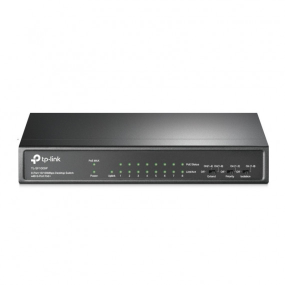 TP-LINK Switch de 9 Puertos 10/100 con 8 Puertos Poe+