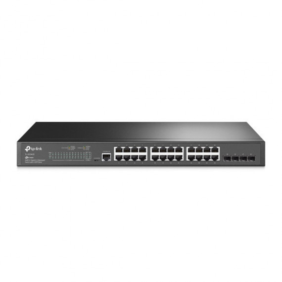 TP-LINK Switch Gestionable Jetstream de 24 Puertos Gigabit L2 con 4 Ranuras Sfp