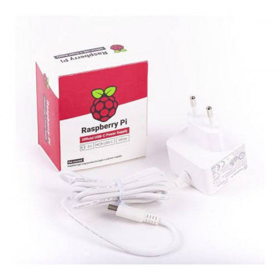 RASPBERRY Fuente de Alimentacion Pi 4 Usb-c 5.1V 3A Blanco