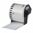 BROTHER Etiquetas DK22205 Cinta Continua de Papel Térmico (blanca). Ancho: 62 Mm. Longitud: 30,48 M