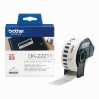 BROTHER Etiquetas DK22211  Cinta Continua de Película Plástica (blanca). Ancho: 29 Mm. Longitud: 15,24 M - Guanxe Atlantic Marke