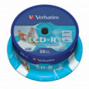 VERBATIM Cd-r Printable 700MB 52X 80MIN Bote 25