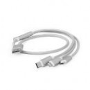 GEMBIRD Cable Cargador USB 3 en 1 Plata 1 M