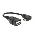 NANOCABLE Cable USB 2.0 Otg Acodado Tipo Mini Bm-ah Negro 15 Cm