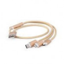GEMBIRD Cable Cargador USB 3 en 1 Oro 1 M