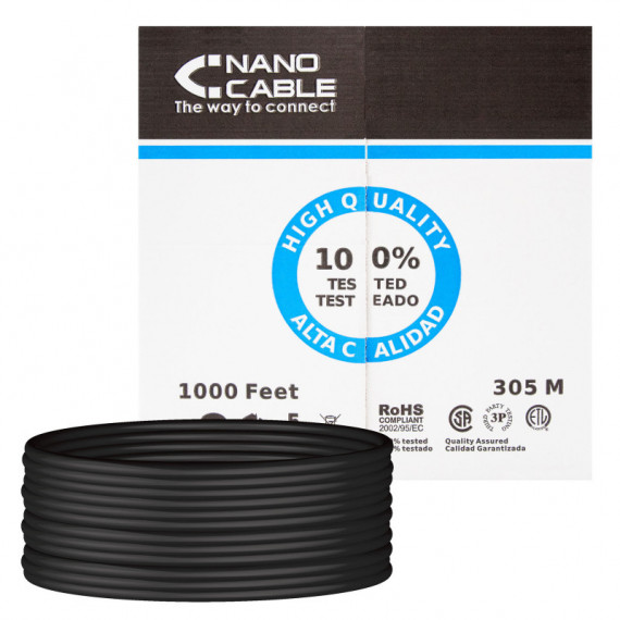 NANOCABLE Bobina de Cable  Utp CAT6 305M Rigido de Exterior