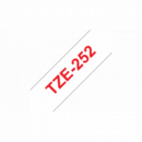 BROTHER Cinta Laminada TZE252 24MM Texto Rojo sobre Fondo Blanco. Ancho: 24 Mm. Longitud: 8 M