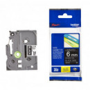 BROTHER Cinta Laminada TZE-315 6MM Texto Blanco sobre Fondo Negro. Ancho: 6 Mm. Longitud: 8 M