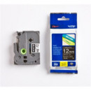 BROTHER Cinta Rotuladora Laminada TZE335 12MM Cinta Laminada. Texto Blanco sobre Fondo Negro. Ancho: 12 Mm. Longitud: 8 M