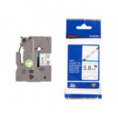 BROTHER Cinta Tubo Termorretractil HSE-211 5.8MM Texto Negro sobre Fondo Blanco Ancho 5.8MM Longitud 1.5M