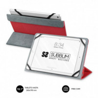 SUBBLIM Funda Universal Tablet Freecam 10.1 Roja Trasera Plegable para Usar Cámara - Guanxe Atlantic Marketplace