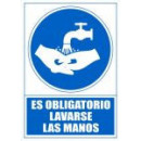 Archivo 2000 Señal Obligatorio Lavarse las Manos 210X297 PVC Azul y Blanco