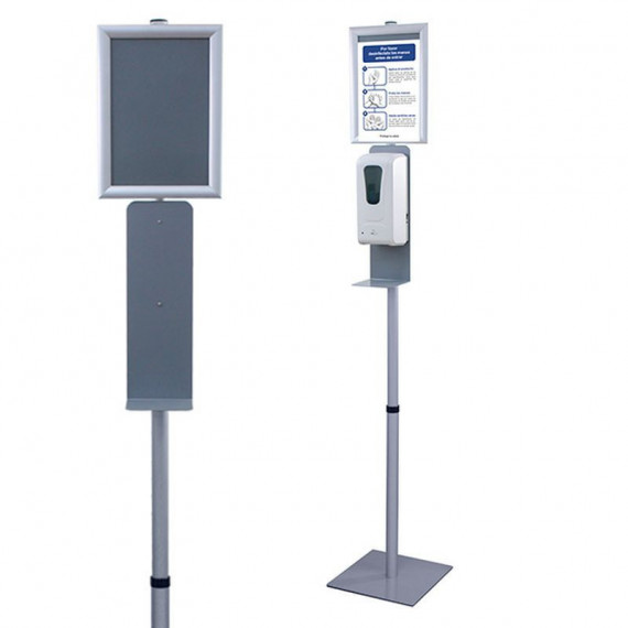 APPROX Soporte Stand Plata para Dispensador 300*300*(AJUSTABLE 1300-1700)MM - Incluye Cartel Informativo