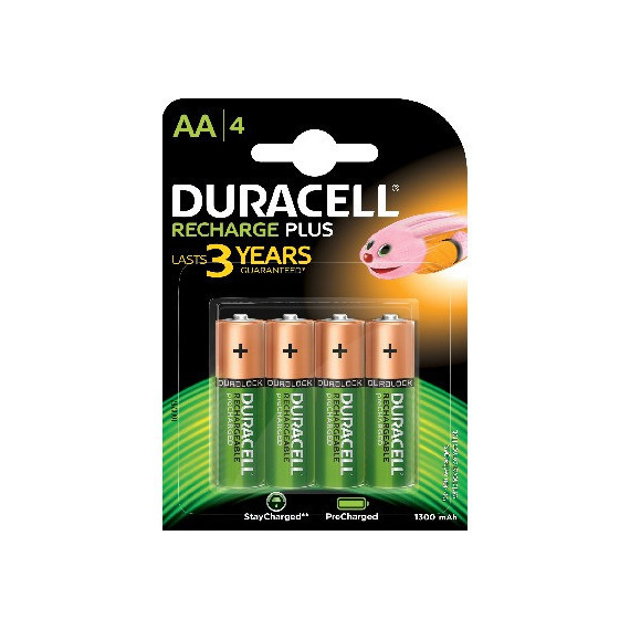 DURACELL Pila Recargable DUR03924 HR6 Aa 1300MAH BLISTER*4  DURHR6P4B