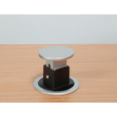 EQUIP Regleta Pop-up para Mesa 3 Tomas + 2 Puertos USB con Interruptor Aluminio Diametro 60MM