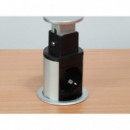 EQUIP Regleta Pop-up para Mesa 3 Tomas + 2 Puertos USB con Interruptor Aluminio Diametro 60MM