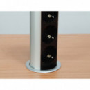 EQUIP Regleta Pop-up para Mesa 3 Tomas + 2 Puertos USB con Interruptor Aluminio Diametro 60MM