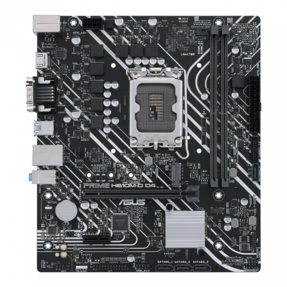 ASUS Placa Base Prime H610M-D D4 LGA1700 14TH 13TH12TH GEN/2 X DDR4/ 1 X VGA /1 X Hdmi/ 1 X M.2/4 X Sata/matx