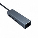 AISENS Conversor Usb-c a  Ethernet Gigabit 10/100/1000 Mbps + Hub 3XUSB 3.0 15CM