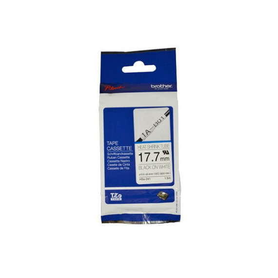 BROTHER Cinta Tubo Termorretractil  11.7MM   Texto Negro sobre Fondo Blanco Ancho 11.7MM Longitud 1.5M