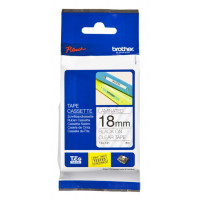BROTHER Cinta Laminada TZE-141 18MM Texto Negro sobre Fondo Transparente. Ancho: 18 Mm. Longitud: 8 M - Guanxe Atlantic Marketpl