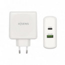 AISENS Cargador Pared 48W Blanco 1XUSB-C PD3.0 30W, 1XUSB-A QC3.0 18W
