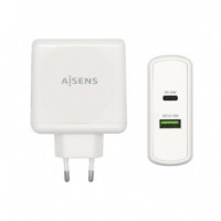 AISENS Cargador Pared 48W ASCH-2PD30QC-W Blanco 1XUSB-C PD3.0 30W, 1XUSB-A QC3.0 18W - Guanxe Atlantic Marketplace