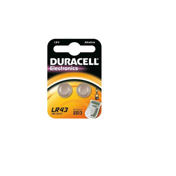 DURACELL Pila Boton Alcalina LR43 1,5V BLISTER*2