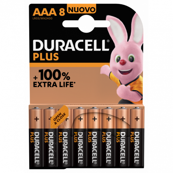 DURACELL Plus Power 100 Pila Alcalina Aaa LR03 BLISTER*8