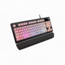MARS GAMING Teclado Gaming H-mecanico Compacto Tkl Mkaxpes  Botones Color Pink Estructura Black Boton Roller Tecnologia H-mech