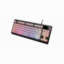 MARS GAMING Teclado Gaming H-mecanico Compacto Tkl Mkaxpes  Botones Color Pink Estructura Black Boton Roller Tecnologia H-mech