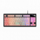 MARS GAMING Teclado Gaming H-mecanico Compacto Tkl Mkaxpes  Botones Color Pink Estructura Black Boton Roller Tecnologia H-mech