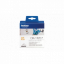 BROTHER Etiquetas DK11207  Etiquetas Circulares Precortadas para Cd/dvd (película Plástica). 100 Etiquetas Blancas de 58 Mm de