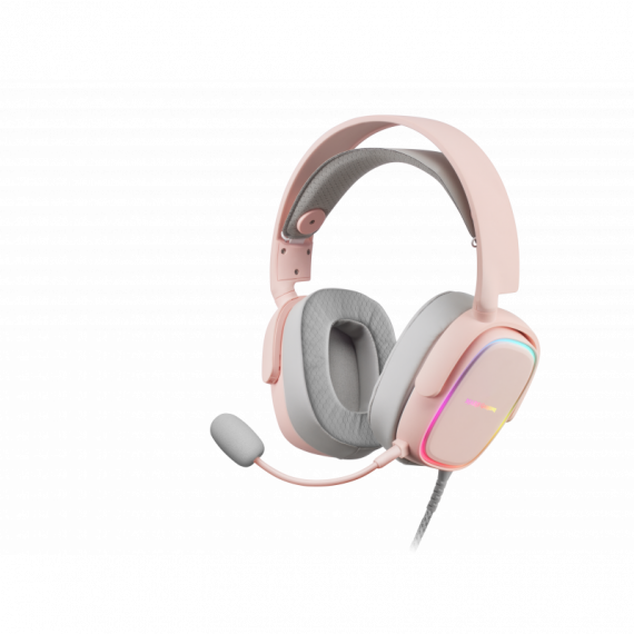 Mars Auricular Gaming Mhaxp Rosa Jack 3.5MM Altavoces Hi-fi de 53MM Microfono Extraible Iluminacion Rgb Compatible PS4, Xbox, S 