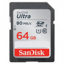 SANDISK Ultra Tarjeta de Memoria Sdxc de 64 Gb (hasta 80 Mb/s, Clase 10)